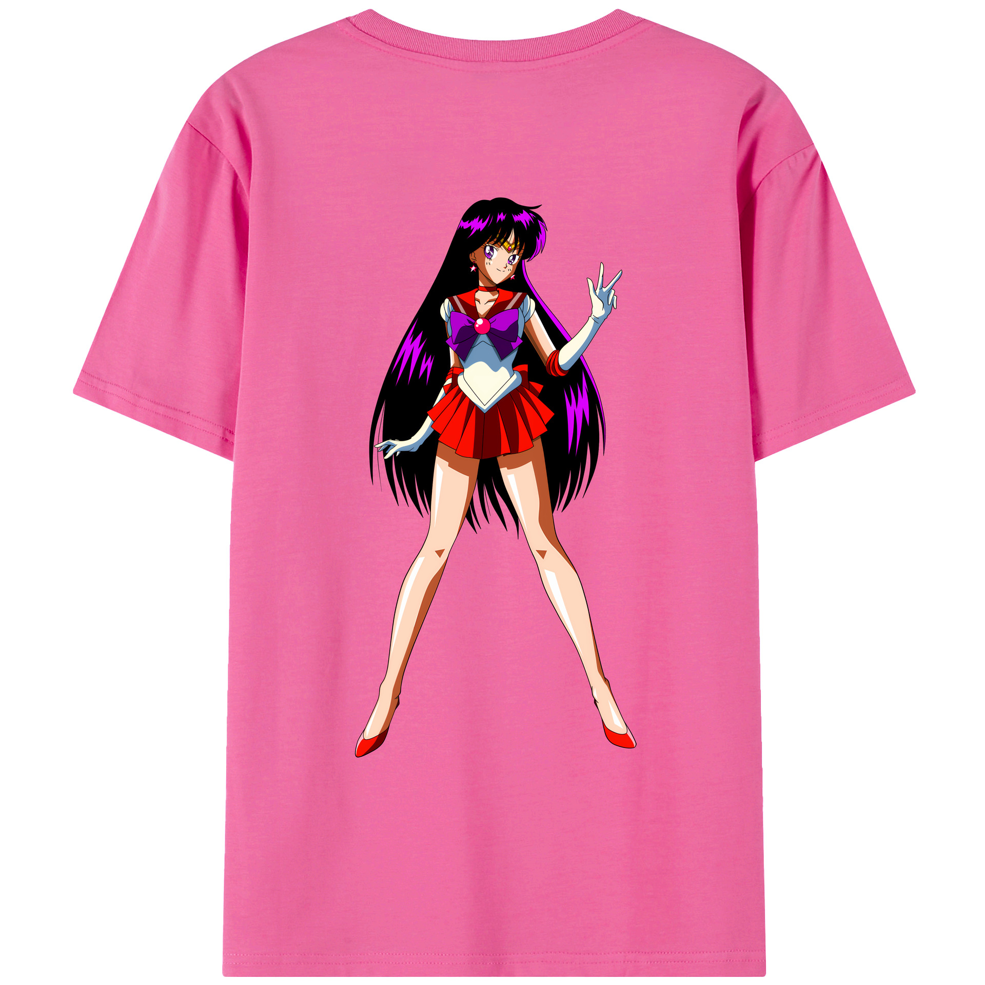 （画像用） 美少女戦士セーラームーン 火野レイ ひの レイ Sailor Moon Hino Rei （セーラーマーズ,Sailor Mars） レディース半袖Tシャツ(バックプリント)